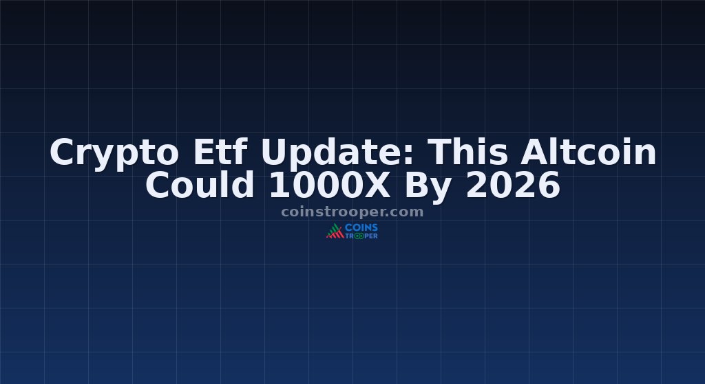 Crypto Etf Update: This Altcoin Could 1000X By 2026