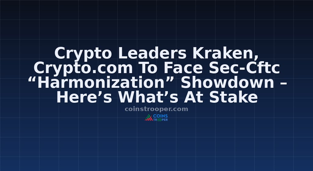 Crypto Leaders Kraken, Crypto.com To Face Sec-Cftc “Harmonization” Showdown – Here’s What’s At Stake 