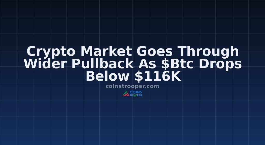Crypto Market Goes Through Wider Pullback As $Btc Drops Below $116K