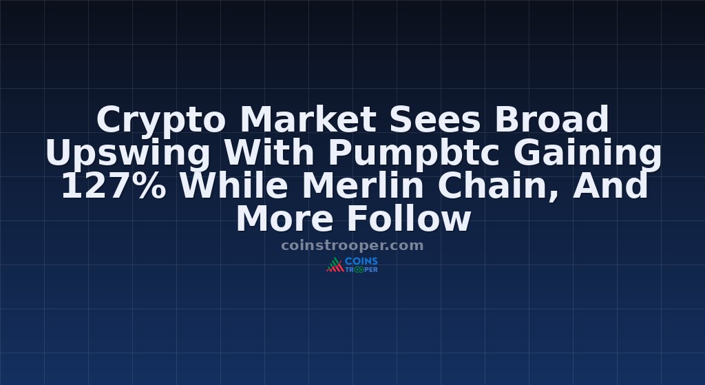 Crypto Market Sees Broad Upswing With Pumpbtc Gaining 127% While Merlin Chain, And More Follow
