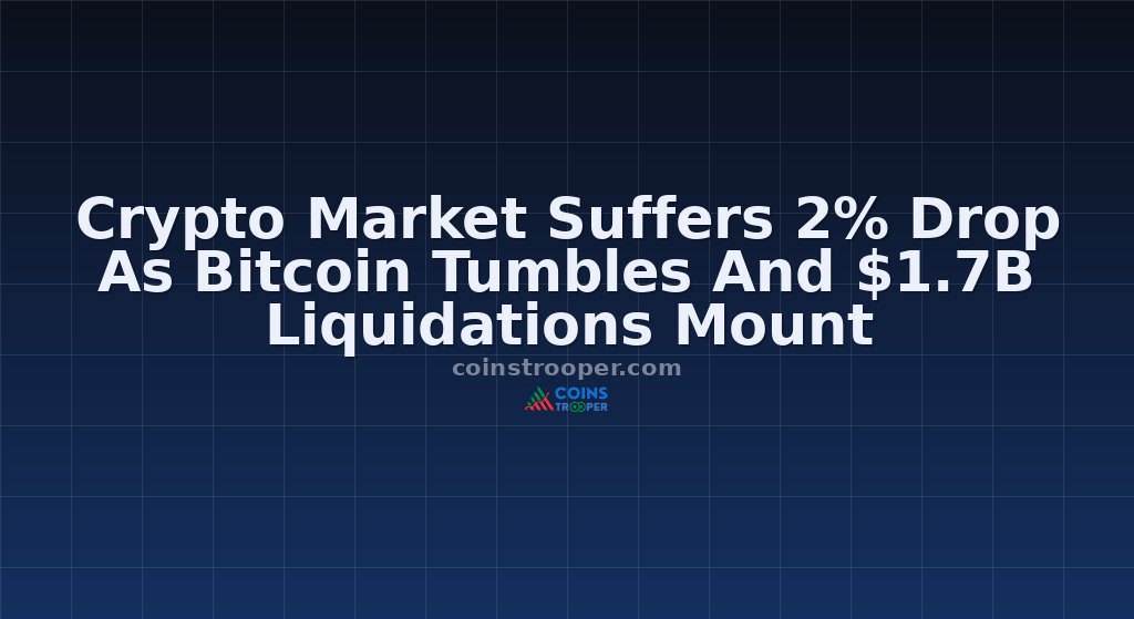 Crypto Market Suffers 2% Drop As Bitcoin Tumbles And $1.7B Liquidations Mount