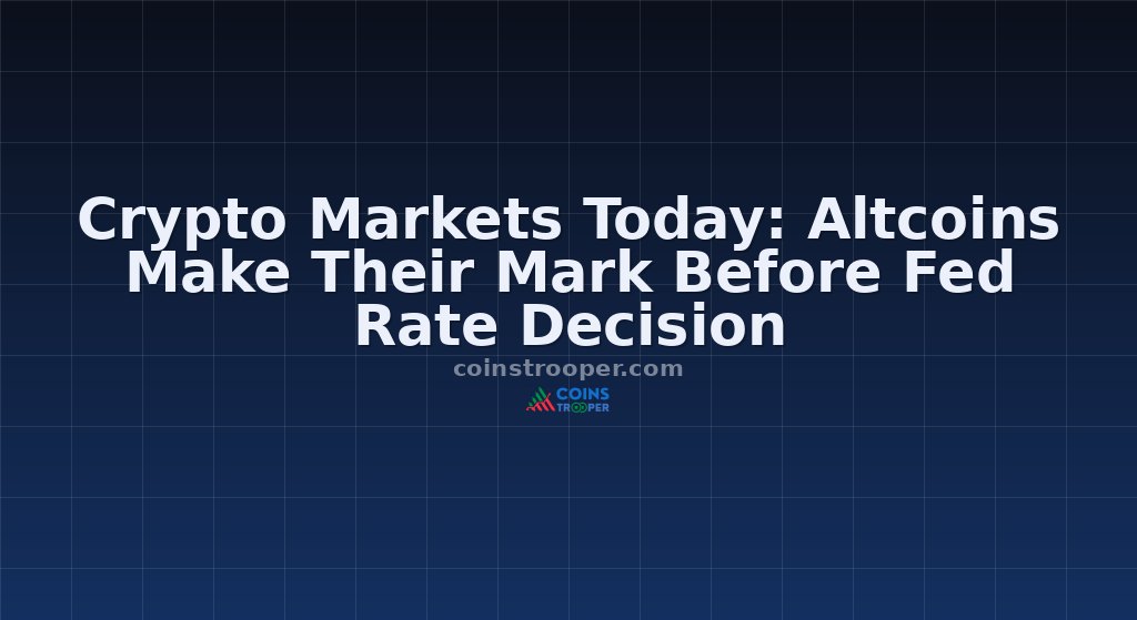 Crypto Markets Today: Altcoins Make Their Mark Before Fed Rate Decision
