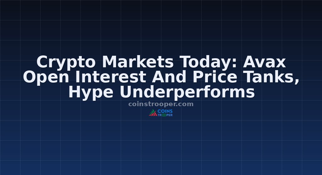 Crypto Markets Today: Avax Open Interest And Price Tanks, Hype Underperforms