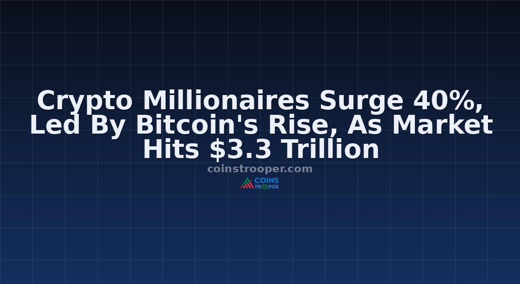 Crypto Millionaires Surge 40%, Led By Bitcoin's Rise, As Market Hits $3.3 Trillion