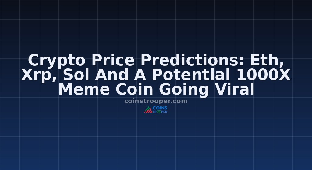 Crypto Price Predictions: Eth, Xrp, Sol And A Potential 1000X Meme Coin Going Viral