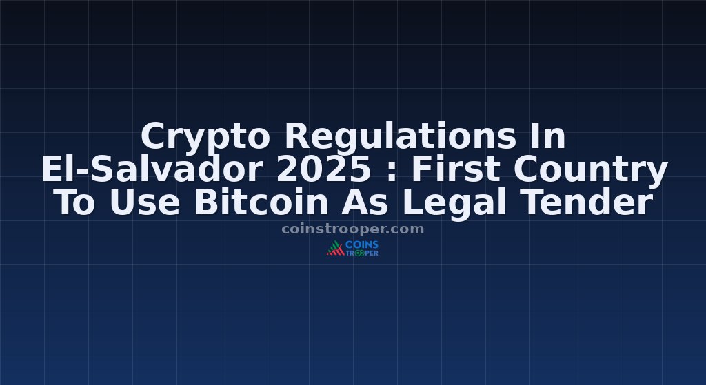 Crypto Regulations In El-Salvador 2025 : First Country To Use Bitcoin As Legal Tender