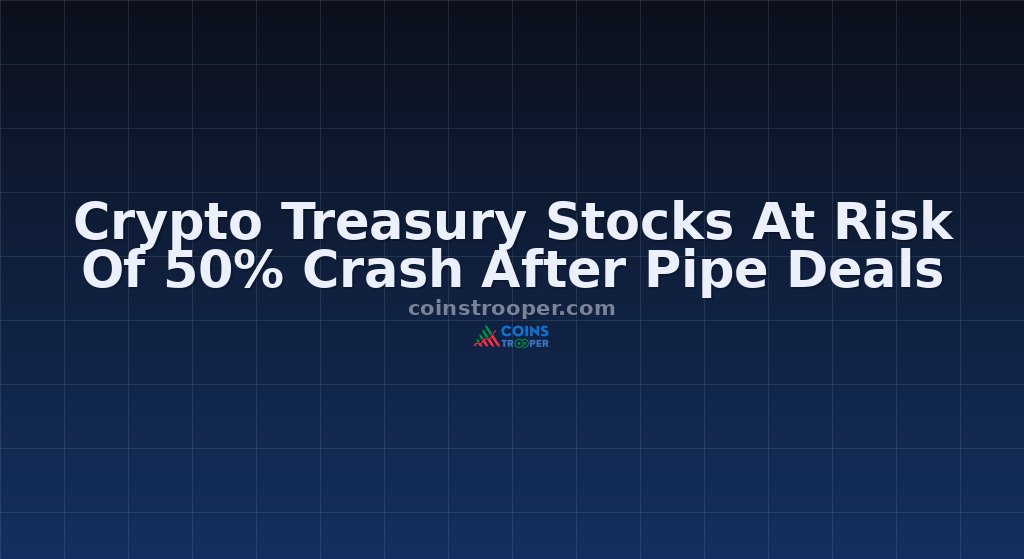 Crypto Treasury Stocks At Risk Of 50% Crash After Pipe Deals