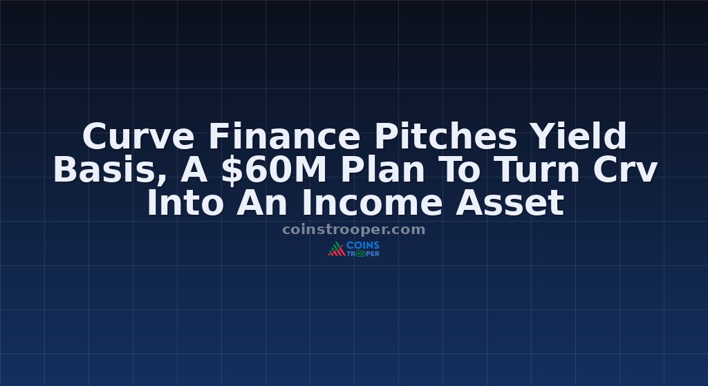 Curve Finance Pitches Yield Basis, A $60M Plan To Turn Crv Into An Income Asset