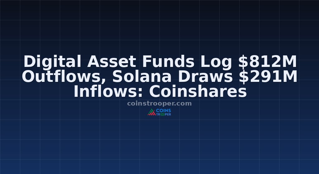 Digital Asset Funds Log $812M Outflows, Solana Draws $291M Inflows: Coinshares