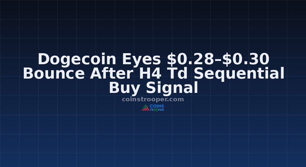 Dogecoin Eyes $0.28–$0.30 Bounce After H4 Td Sequential Buy Signal