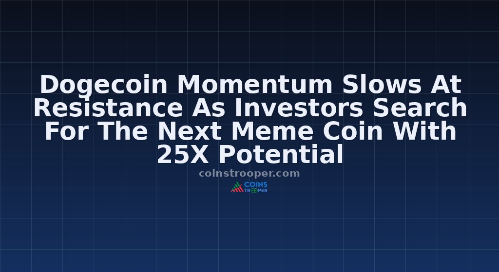 Dogecoin Momentum Slows At Resistance As Investors Search For The Next Meme Coin With 25X Potential