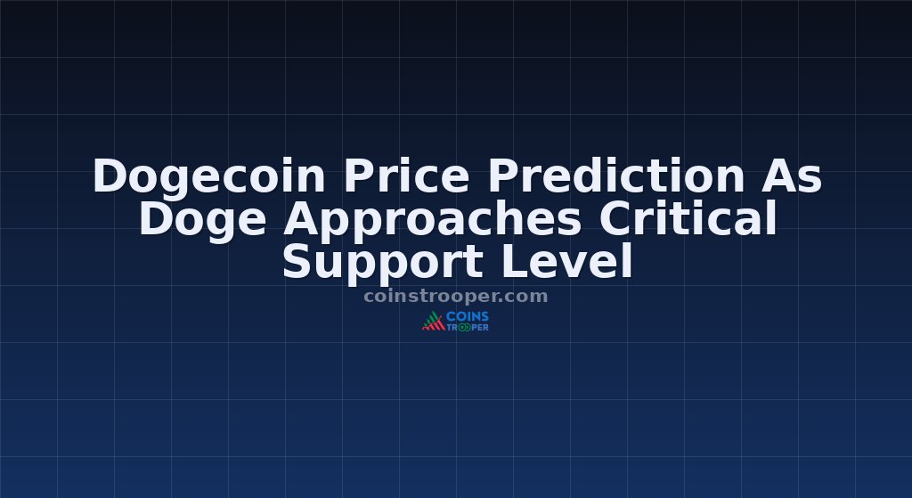 Dogecoin Price Prediction As Doge Approaches Critical Support Level