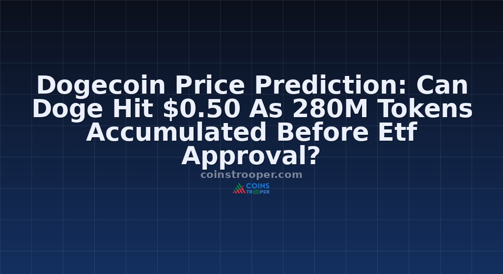 Dogecoin Price Prediction: Can Doge Hit $0.50 As 280M Tokens Accumulated Before Etf Approval?