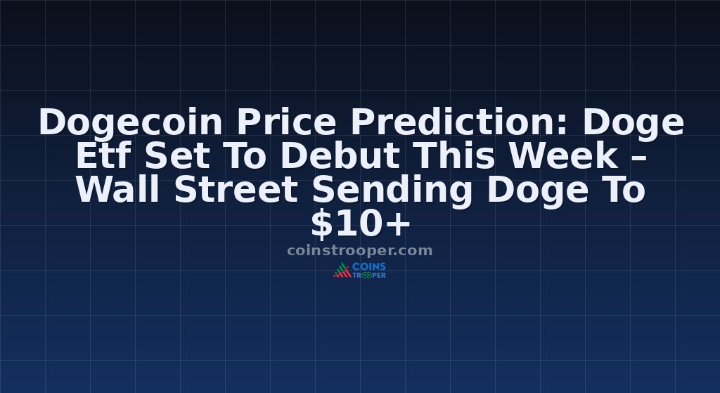 Dogecoin Price Prediction: Doge Etf Set To Debut This Week – Wall Street Sending Doge To $10+