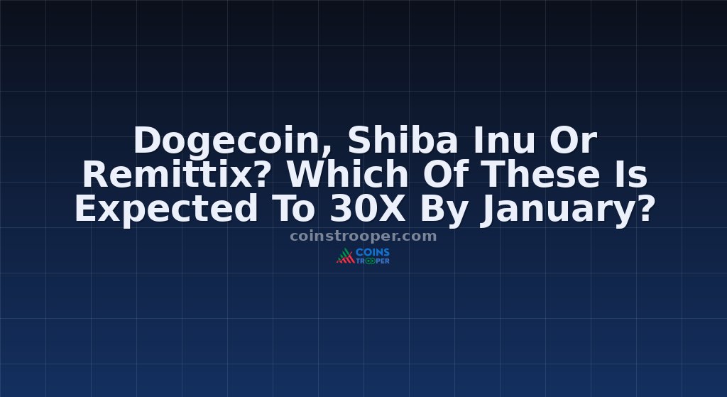 Dogecoin, Shiba Inu Or Remittix? Which Of These Is Expected To 30X By January?