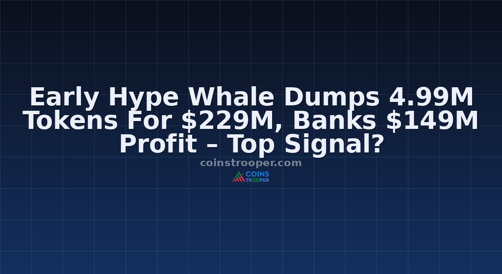 Early Hype Whale Dumps 4.99M Tokens For $229M, Banks $149M Profit – Top Signal?