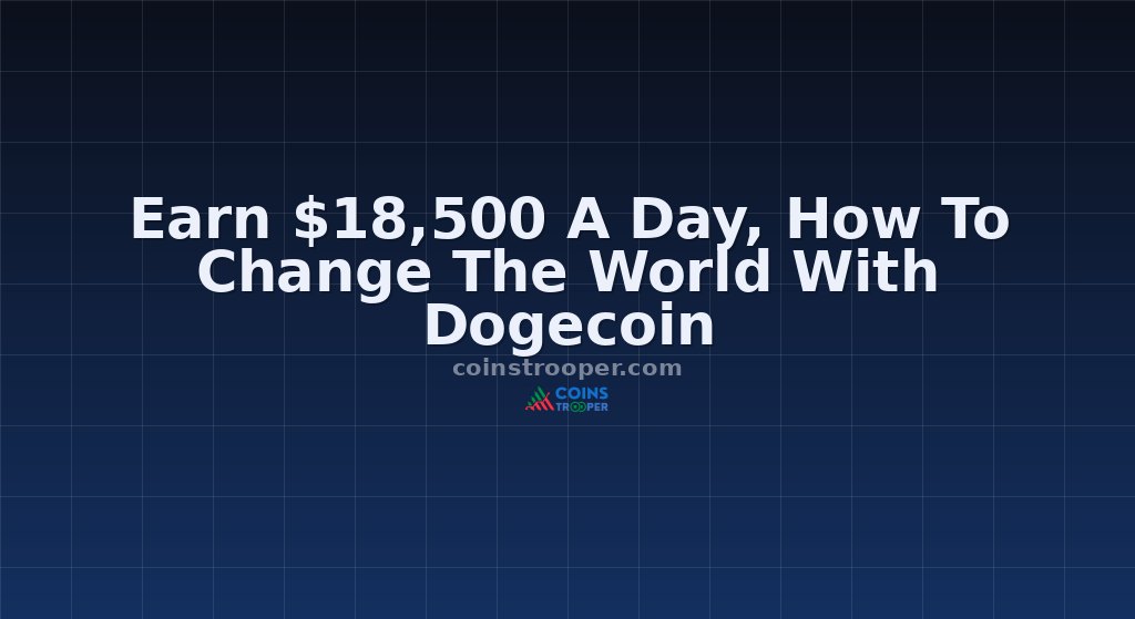 Earn $18,500 A Day, How To Change The World With Dogecoin