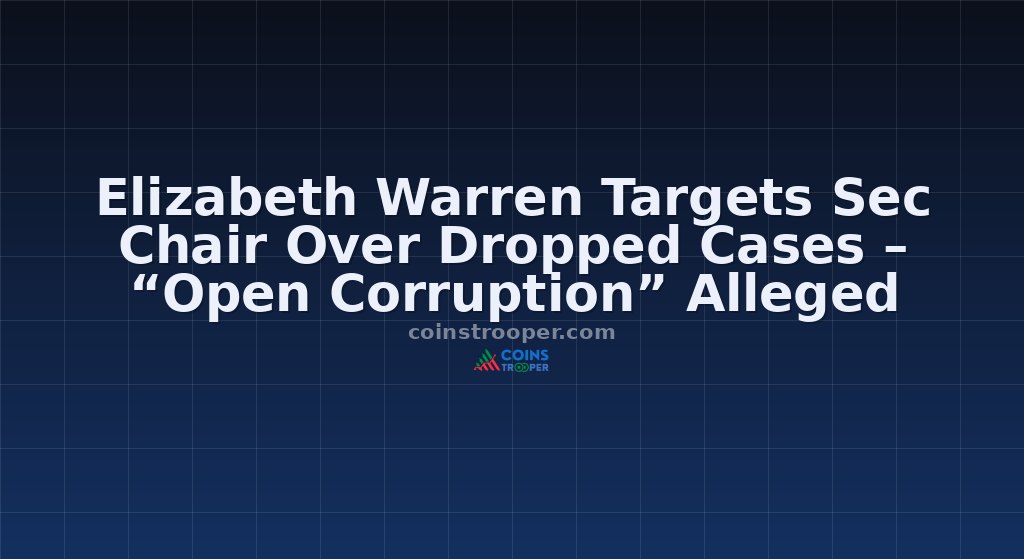 Elizabeth Warren Targets Sec Chair Over Dropped Cases – “Open Corruption” Alleged