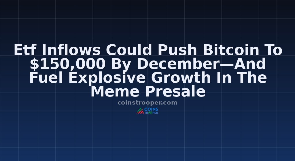 Etf Inflows Could Push Bitcoin To $150,000 By December—And Fuel Explosive Growth In The Meme Presale