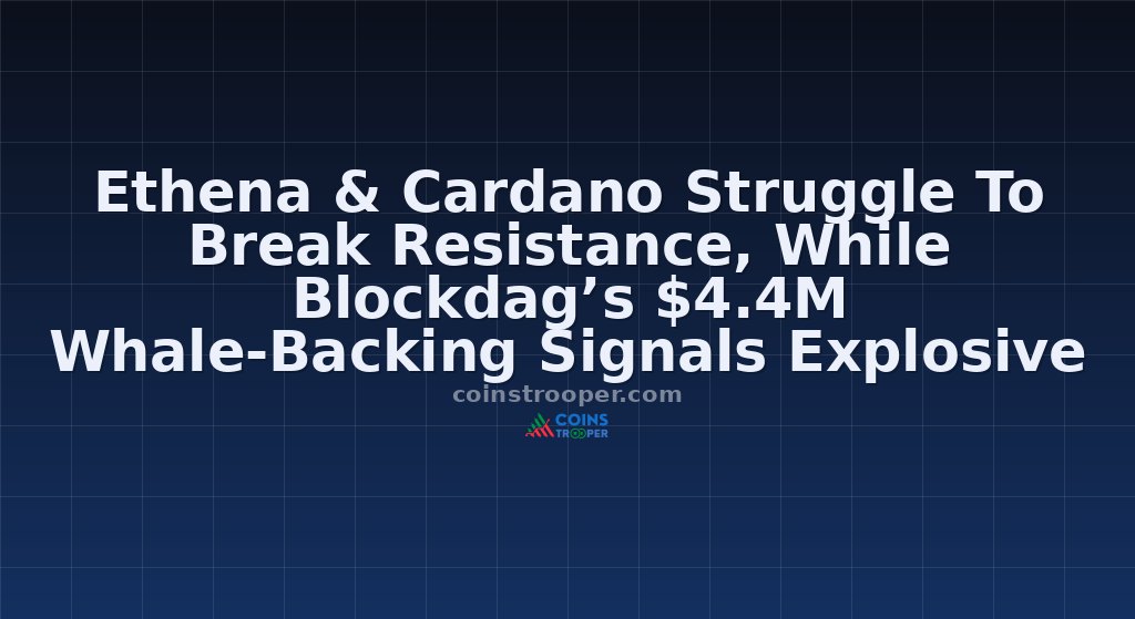 Ethena & Cardano Struggle To Break Resistance, While Blockdag’s $4.4M Whale-Backing Signals Explosive Growth