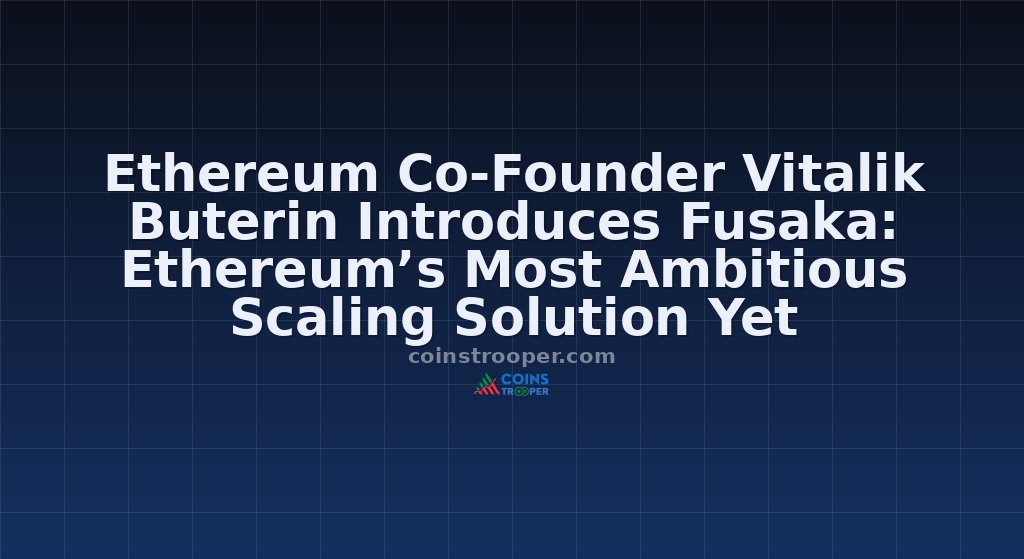 Ethereum Co-Founder Vitalik Buterin Introduces Fusaka: Ethereum’s Most Ambitious Scaling Solution Yet