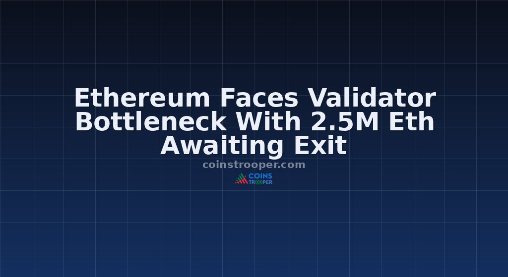 Ethereum Faces Validator Bottleneck With 2.5M Eth Awaiting Exit