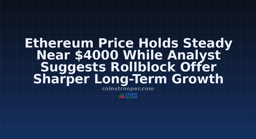 Ethereum Price Holds Steady Near $4000 While Analyst Suggests Rollblock Offer Sharper Long-Term Growth