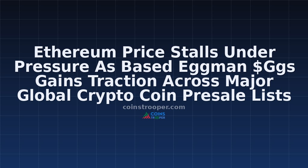 Ethereum Price Stalls Under Pressure As Based Eggman $Ggs Gains Traction Across Major Global Crypto Coin Presale Lists
