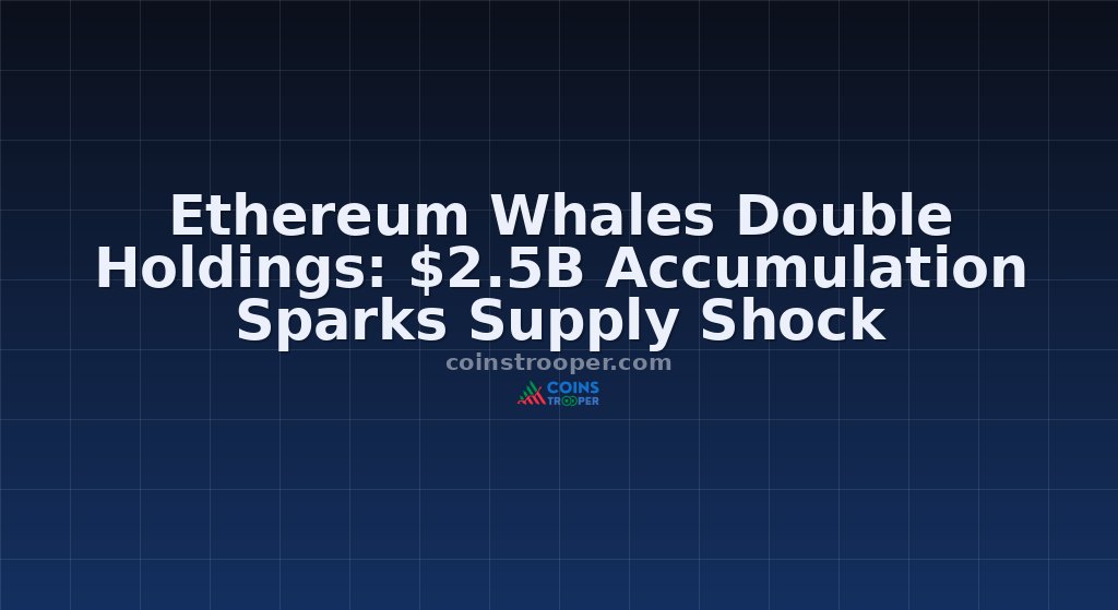 Ethereum Whales Double Holdings: $2.5B Accumulation Sparks Supply Shock