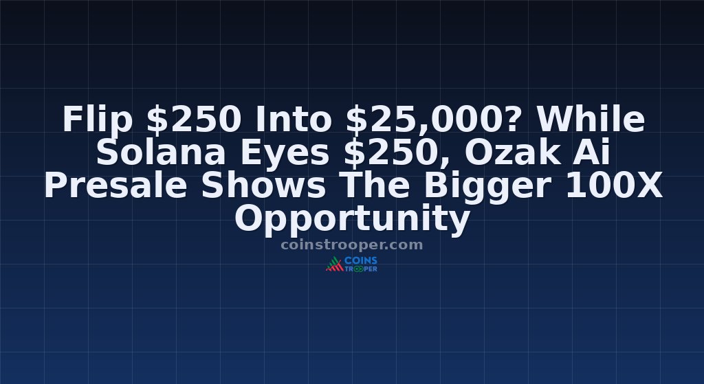 Flip $250 Into $25,000? While Solana Eyes $250, Ozak Ai Presale Shows The Bigger 100X Opportunity