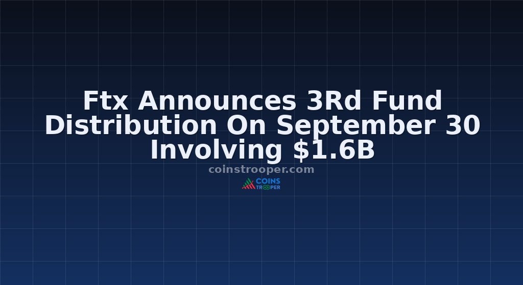 Ftx Announces 3Rd Fund Distribution On September 30 Involving $1.6B