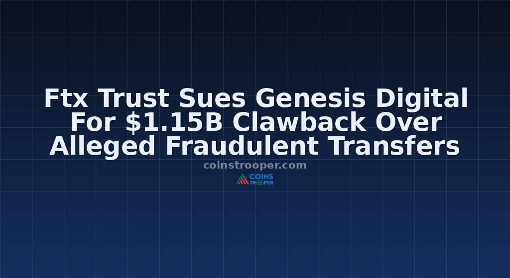 Ftx Trust Sues Genesis Digital For $1.15B Clawback Over Alleged Fraudulent Transfers