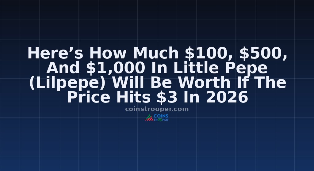 Here’s How Much $100, $500, And $1,000 In Little Pepe (Lilpepe) Will Be Worth If The Price Hits $3 In 2026