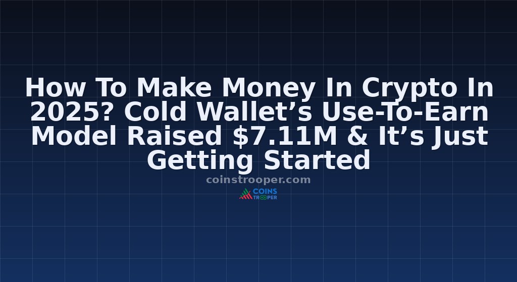 How To Make Money In Crypto In 2025? Cold Wallet’s Use-To-Earn Model Raised $7.11M & It’s Just Getting Started