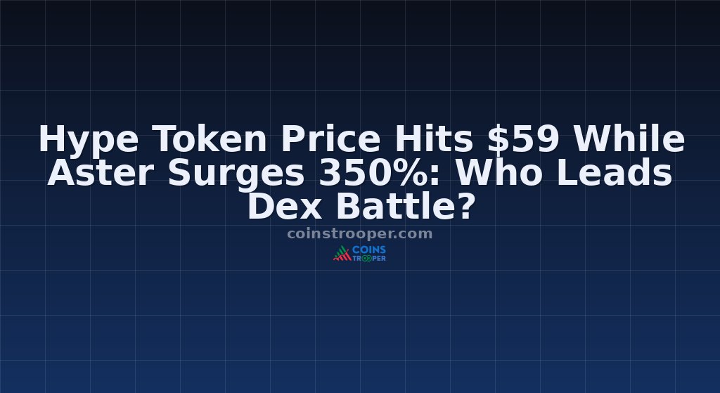 Hype Token Price Hits $59 While Aster Surges 350%: Who Leads Dex Battle?