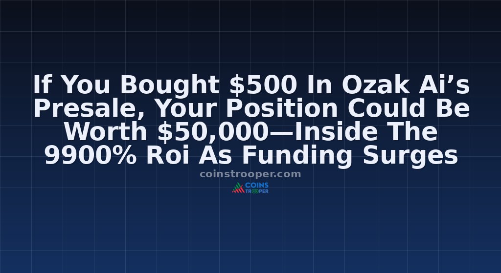 If You Bought $500 In Ozak Ai’s Presale, Your Position Could Be Worth $50,000—Inside The 9900% Roi As Funding Surges Past $3.2M
