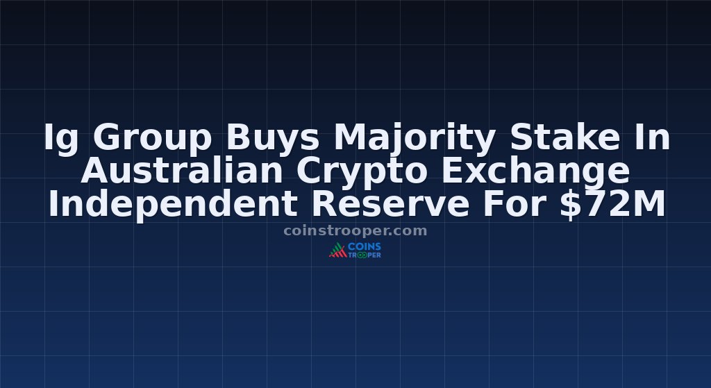 Ig Group Buys Majority Stake In Australian Crypto Exchange Independent Reserve For $72M