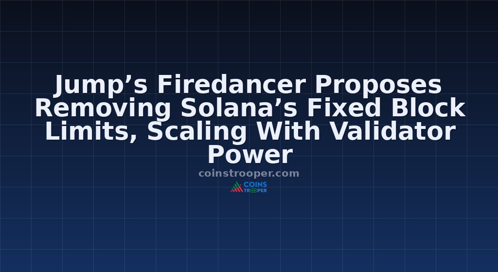 Jump’s Firedancer Proposes Removing Solana’s Fixed Block Limits, Scaling With Validator Power
