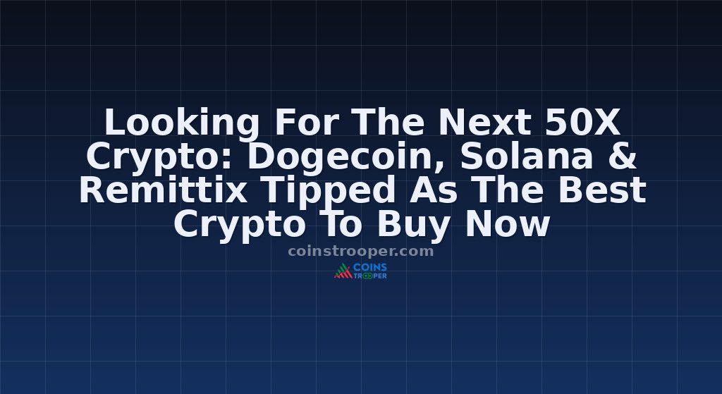 Looking For The Next 50X Crypto: Dogecoin, Solana & Remittix Tipped As The Best Crypto To Buy Now