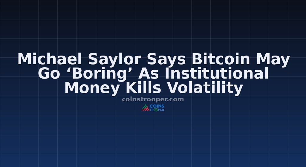 Michael Saylor Says Bitcoin May Go ‘Boring’ As Institutional Money Kills Volatility