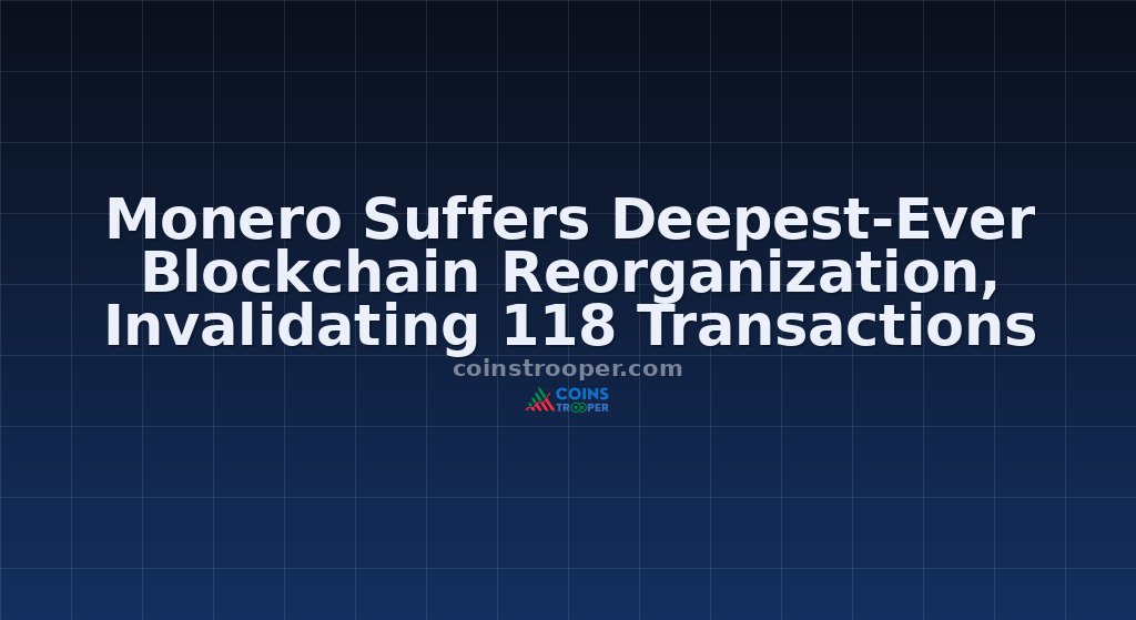 Monero Suffers Deepest-Ever Blockchain Reorganization, Invalidating 118 Transactions