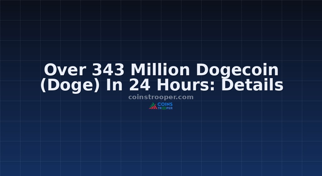 Over 343 Million Dogecoin (Doge) In 24 Hours: Details