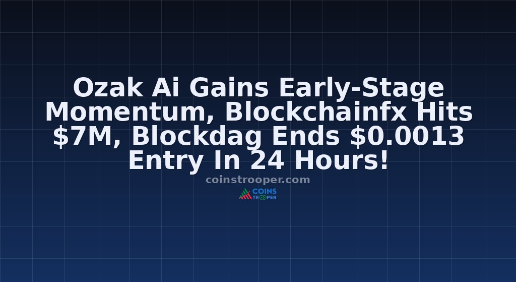 Ozak Ai Gains Early-Stage Momentum, Blockchainfx Hits $7M, Blockdag Ends $0.0013 Entry In 24 Hours!