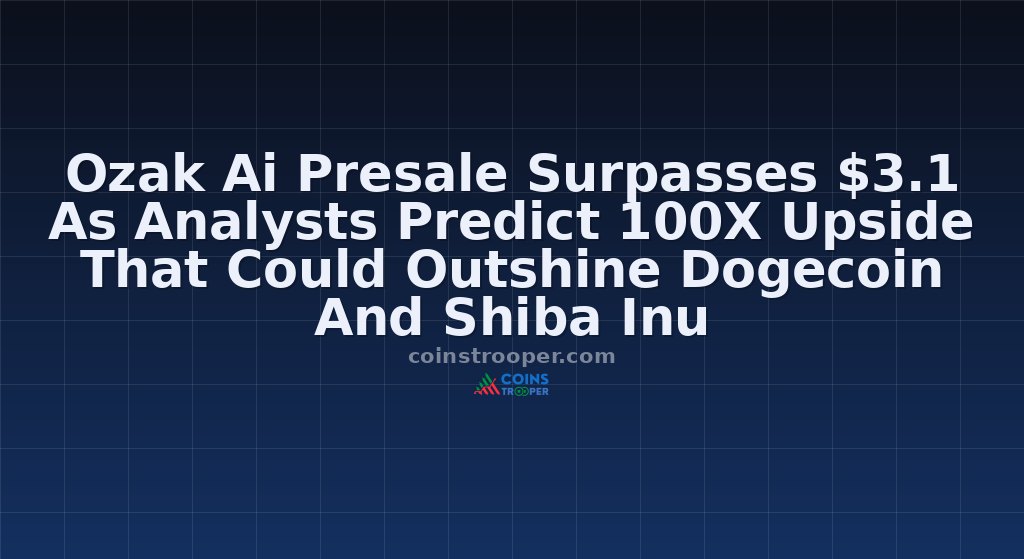 Ozak Ai Presale Surpasses $3.1 As Analysts Predict 100X Upside That Could Outshine Dogecoin And Shiba Inu