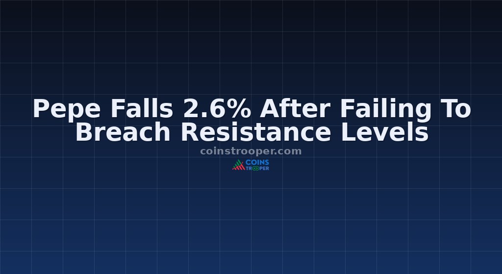Pepe Falls 2.6% After Failing To Breach Resistance Levels