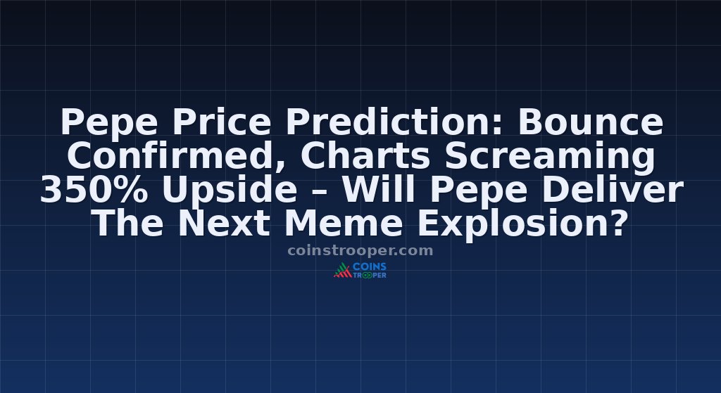 Pepe Price Prediction: Bounce Confirmed, Charts Screaming 350% Upside – Will Pepe Deliver The Next Meme Explosion?