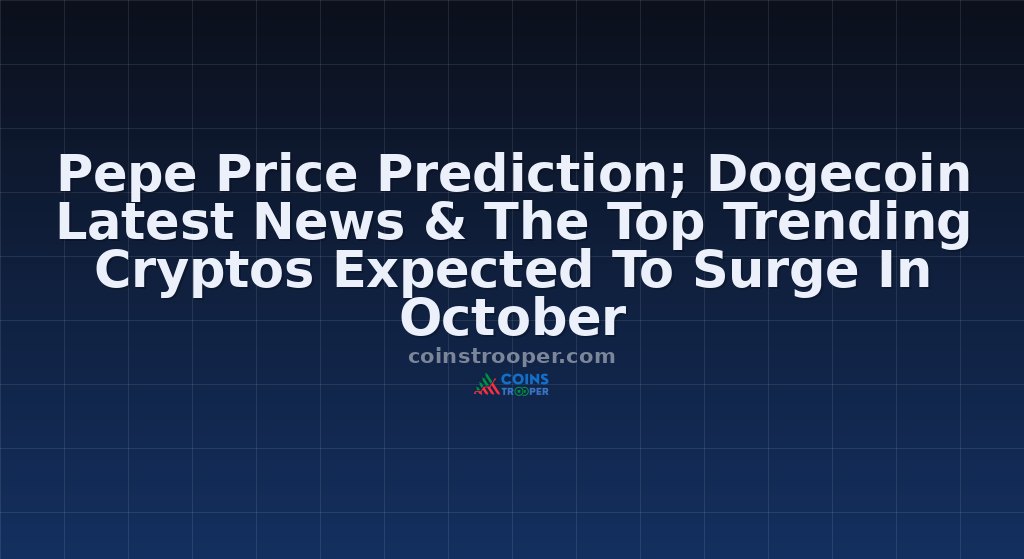 Pepe Price Prediction; Dogecoin Latest News & The Top Trending Cryptos Expected To Surge In October