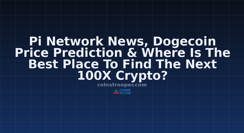 Pi Network News, Dogecoin Price Prediction & Where Is The Best Place To Find The Next 100X Crypto?