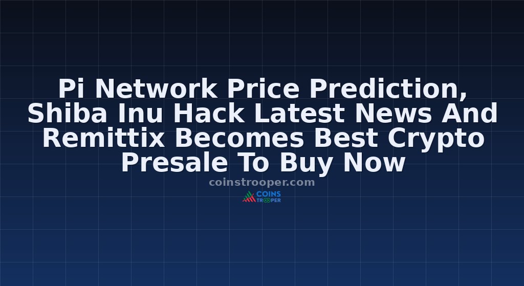 Pi Network Price Prediction, Shiba Inu Hack Latest News And Remittix Becomes Best Crypto Presale To Buy Now