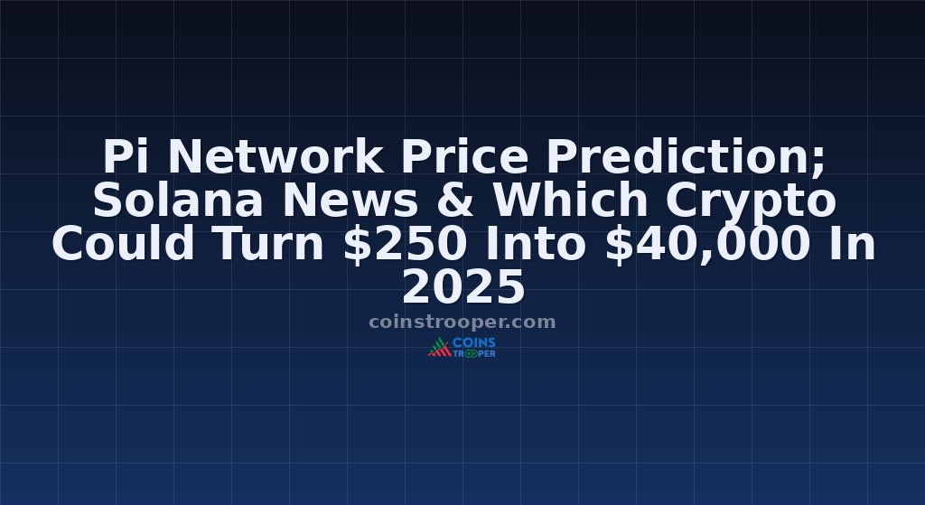 Pi Network Price Prediction; Solana News & Which Crypto Could Turn $250 Into $40,000 In 2025